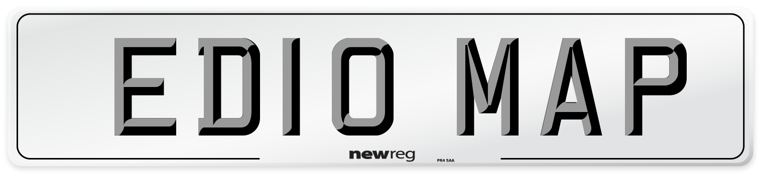 ED10 MAP Number Plate from New Reg